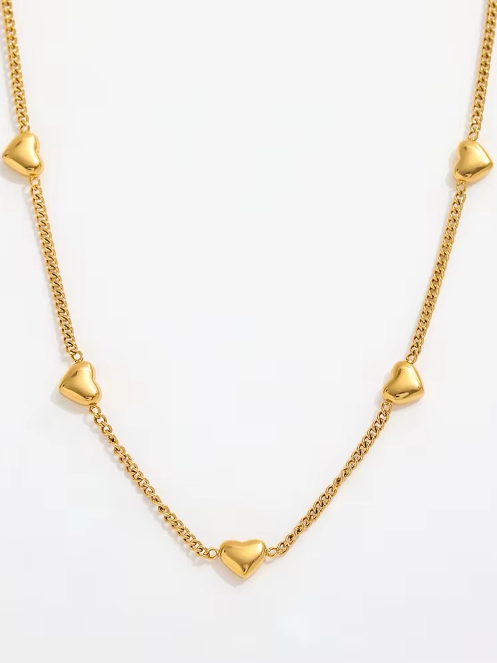 18K Gold Plated Heart Necklace - Women Jewelry